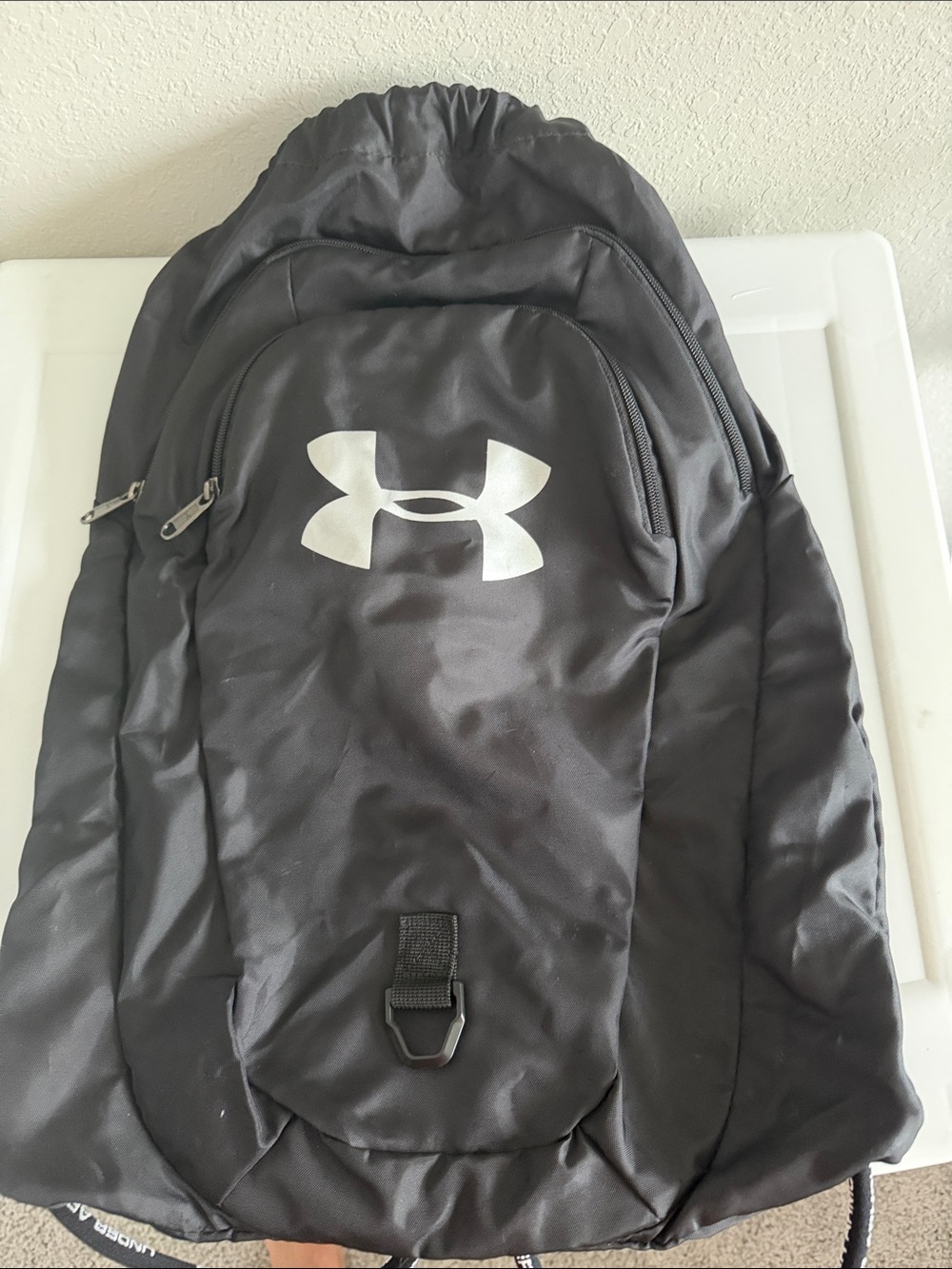Under Armour Black Backpack with Silver UA Emblem